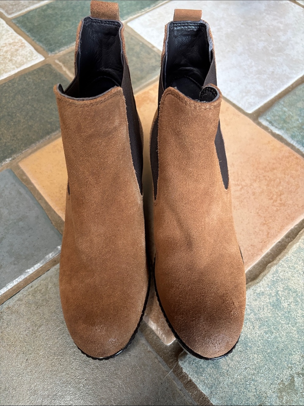 Women’s Suede Chelsea Ankle Boots in Brown